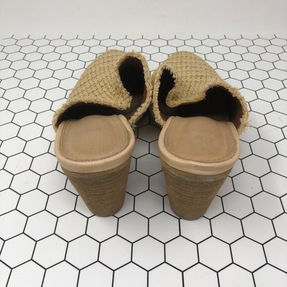 Mi.im Beige Woven Mules Stacked Wood Heel 8.5 - Picture 4 of 7